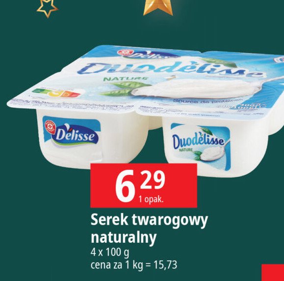 Serek twarogowy  naturalny Wiodąca marka delisse promocja w Leclerc