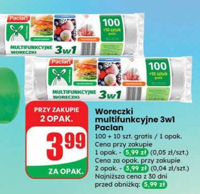 Woreczki multifunkcyjne 3w1  promocja w Dino