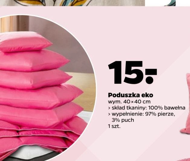 Poduszka eko 40 x 40 cm promocja w Netto