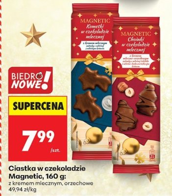 Ciastka w czekoladzie Magnetic, 160 g orzechowe promocja w Biedronka