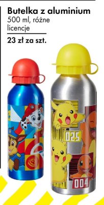 Butelka z aluminium 500 ml różne licencje (Paw Patrol, Pokémon) promocja w Tedi