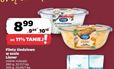 Filety śledziowe z kurkami Lisner promocja w Netto