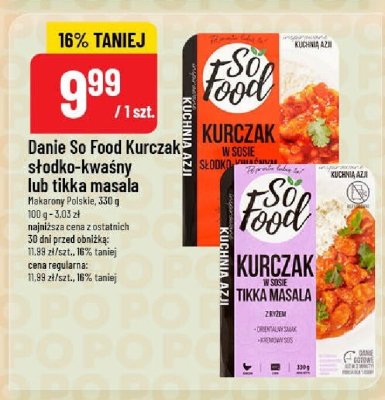 Danie So Food Kurczak słodko-kwaśny  promocja w POLOmarket