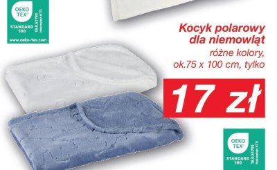 Kocyk polarowy dla niemowląt różne kolory, ok. 75 x 100 cm promocja w KiK