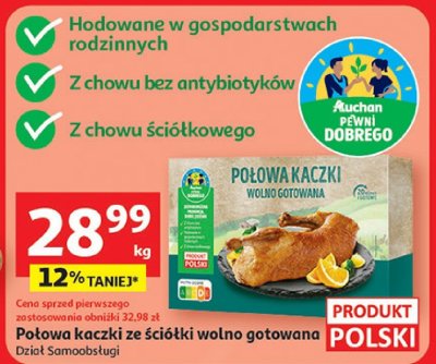 Połowa kaczki ze ściółki wolno gotowana Dział Samoobsługi Auchan promocja w Auchan