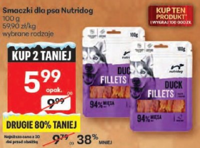 Smaczki dla psa Nutridog Pure Fillets promocja w Delikatesy Centrum