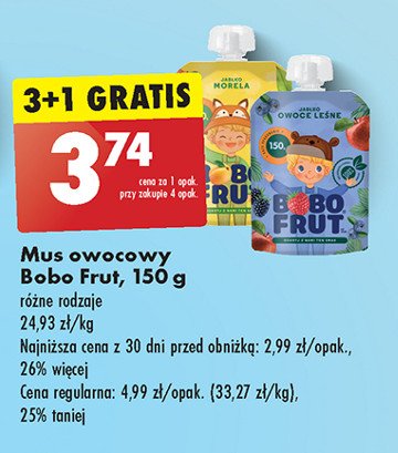 Mus jabłko i owoce leśne Bobo frut promocja