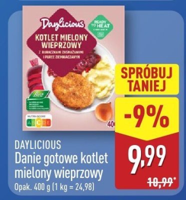Danie gotowe kotlet mielony wieprzowy DAYLICIOUS promocja w Aldi