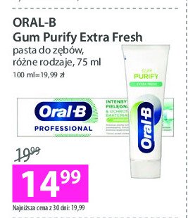 Pasta do zębów extra fresh Oral-b professional gumline pro purify promocja