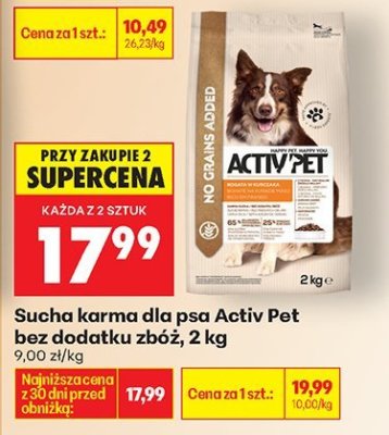 Sucha karma dla psa bez dodatku zbóż 2 kg promocja w Biedronka