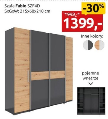 Szafa Fabio SZF4D promocja w Black Red White