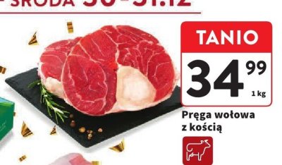 Pręga wołowa z kością promocja w Intermarche