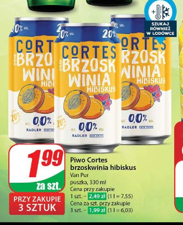 Piwo Cortes 0.0% brzoskwinia-hibiskus promocja