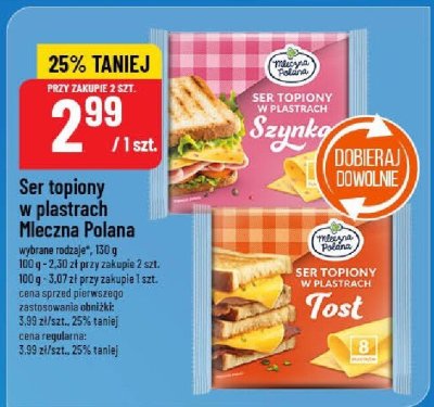 Ser topiony w plastrach Mleczna Polana promocja w POLOmarket