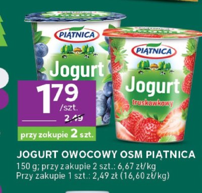Jogurt owocowy OSM Piątnica promocja w Stokrotka