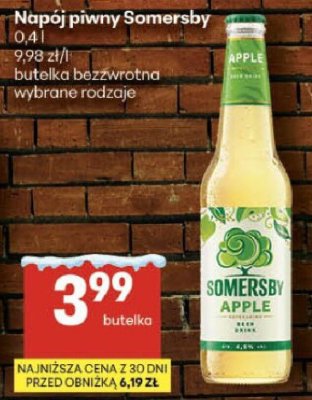 Napój piwny Somersby Apple 0,4l butelka bezwrotna promocja w Delikatesy Centrum