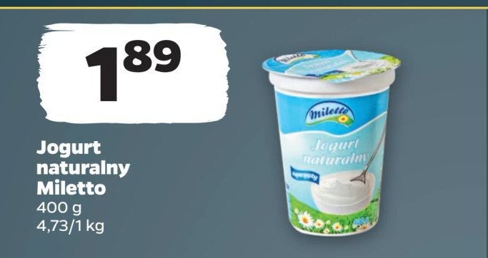 Jogurt naturalny Miletto promocja