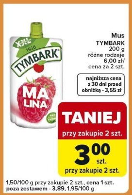 Mus TYMBARK różne rodzaje promocja w Carrefour Express