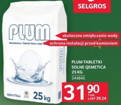 PLUM tabletki solne QEMETICA 25 kg promocja w Selgros