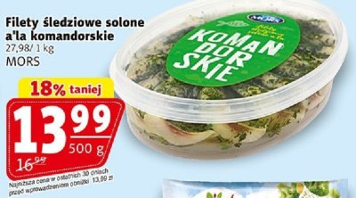Filety śledziowe solone a'la komandorskie MORS promocja w Prim Market