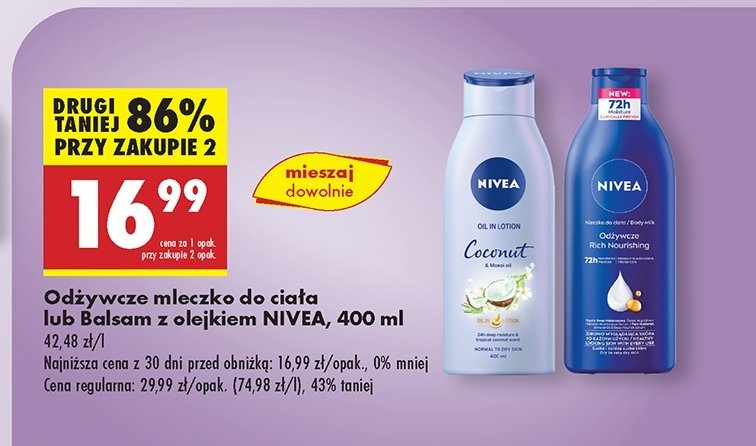 Mleczko odżywcze skóra bardzo sucha Nivea promocja w Biedronka