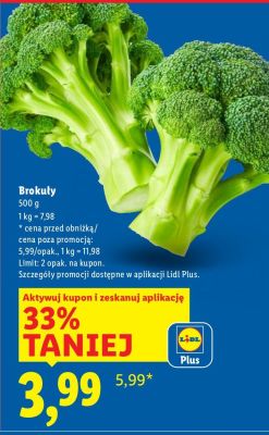Brokuły 500 g promocja w Lidl