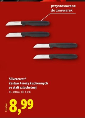 Zestaw 4 noży kuchennych ze stali szlachetnej Silvercrest promocja w Lidl