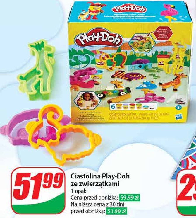 Ciastolina 4 tuby + foremki zwierzątek Play-doh promocja w Dino