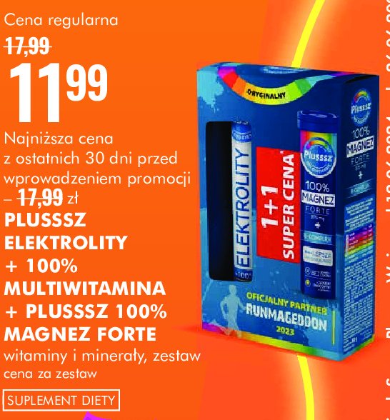 Zestaw w pudełku: elektrolity 20 szt + magnez forte 20 szt Plusssz promocja