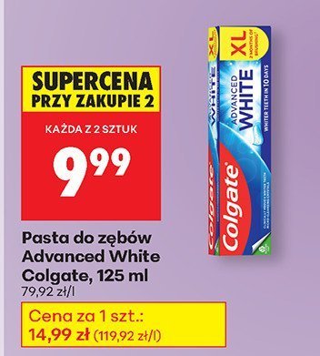 Pasta do zębów Advanced White Colgate, 125 ml promocja w Biedronka