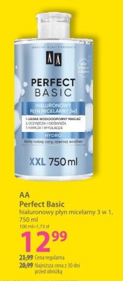 Płyn micelarny hialuronowy 3w1 Perfect Basic promocja w Hebe