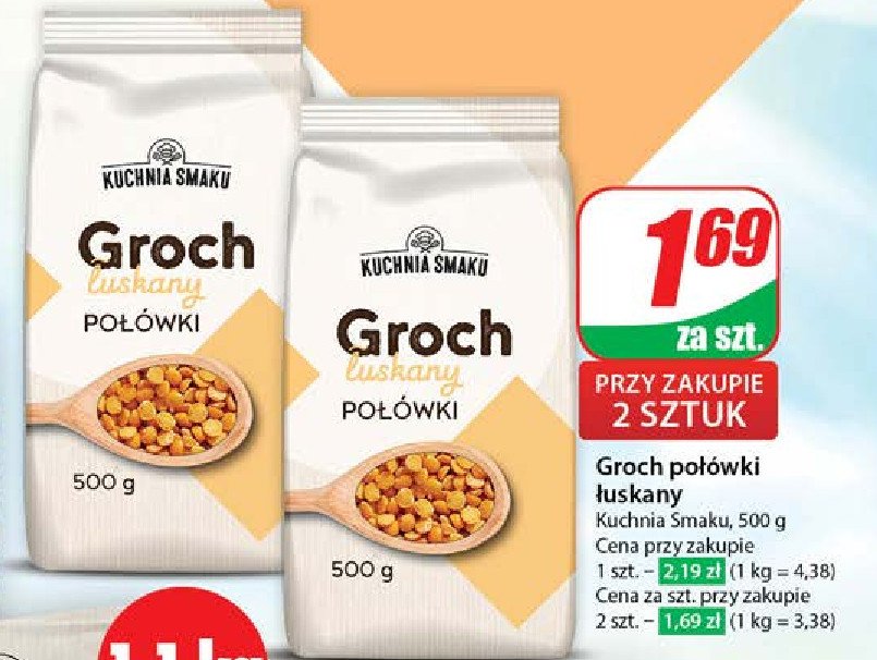 Groch łuskany połówki Kuchnia smaku promocja w Dino