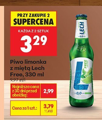 Piwo limonka z miętą Lech Free promocja w Biedronka