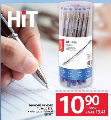 Długopis MEMOBE TUBA 20 szt. kolor u.czu: niebieski promocja w Selgros