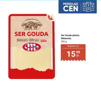 Ser Gouda plastry Mlekovita promocja w Dino