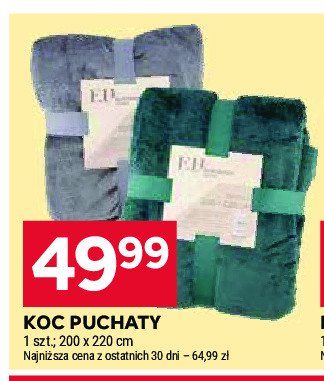 Koc puchaty 200 x 220 cm promocja w Stokrotka