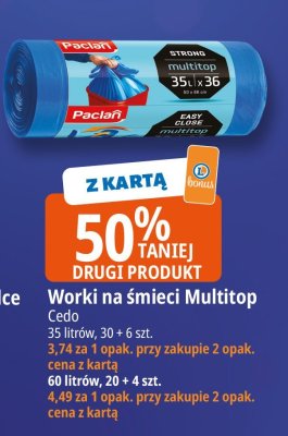Worki na śmieci Multitop Ceclo 35 litrów, 30 + 6 szt. / 60 litrów, 20 + 4 szt. promocja w Leclerc