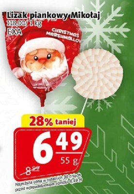 Lizak piankowy Mikołaj EXA promocja w Prim Market
