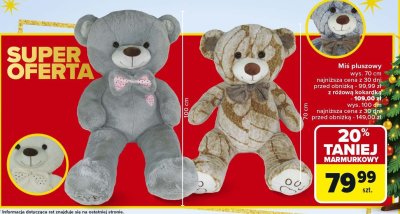 Miś pluszowy wys. 100 cm promocja w Carrefour
