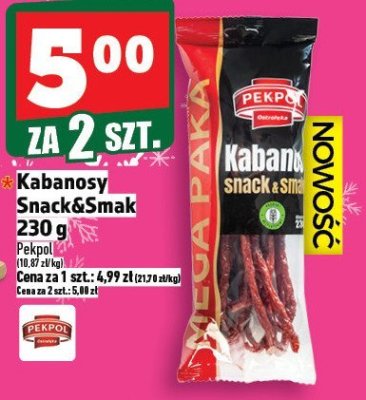 Kabanosy Snack&Smile Pekpol promocja w TOPAZ