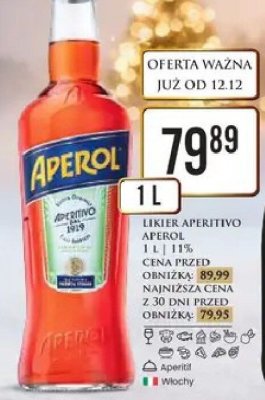 Likier aperitivo Aperol 1 L | 11% promocja w Dino
