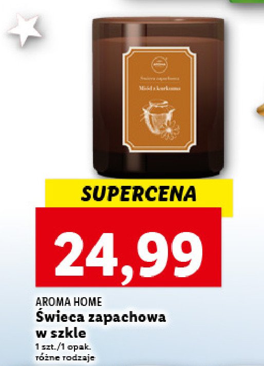 Świeca zapachowa w szkle miód z kurkumą Aroma home promocja
