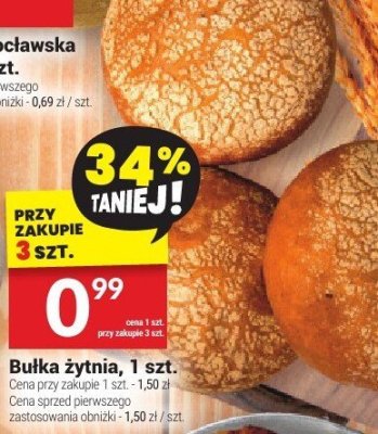 Bułka żytnia, 1 szt. promocja w Twój Market
