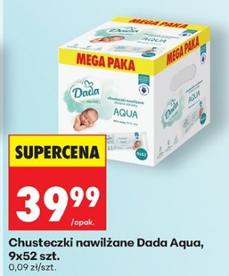 Chusteczki nawilżane Dada Aqua, 9x52 szt. promocja w Biedronka