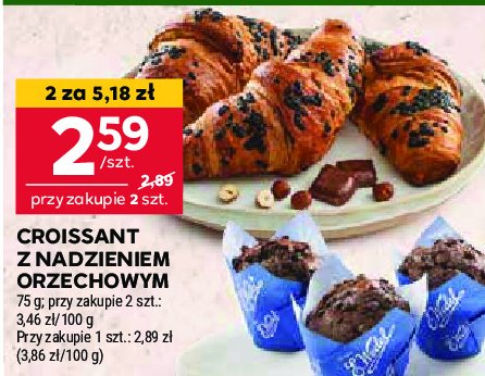 Croissant z nadzieniem orzechowym promocja