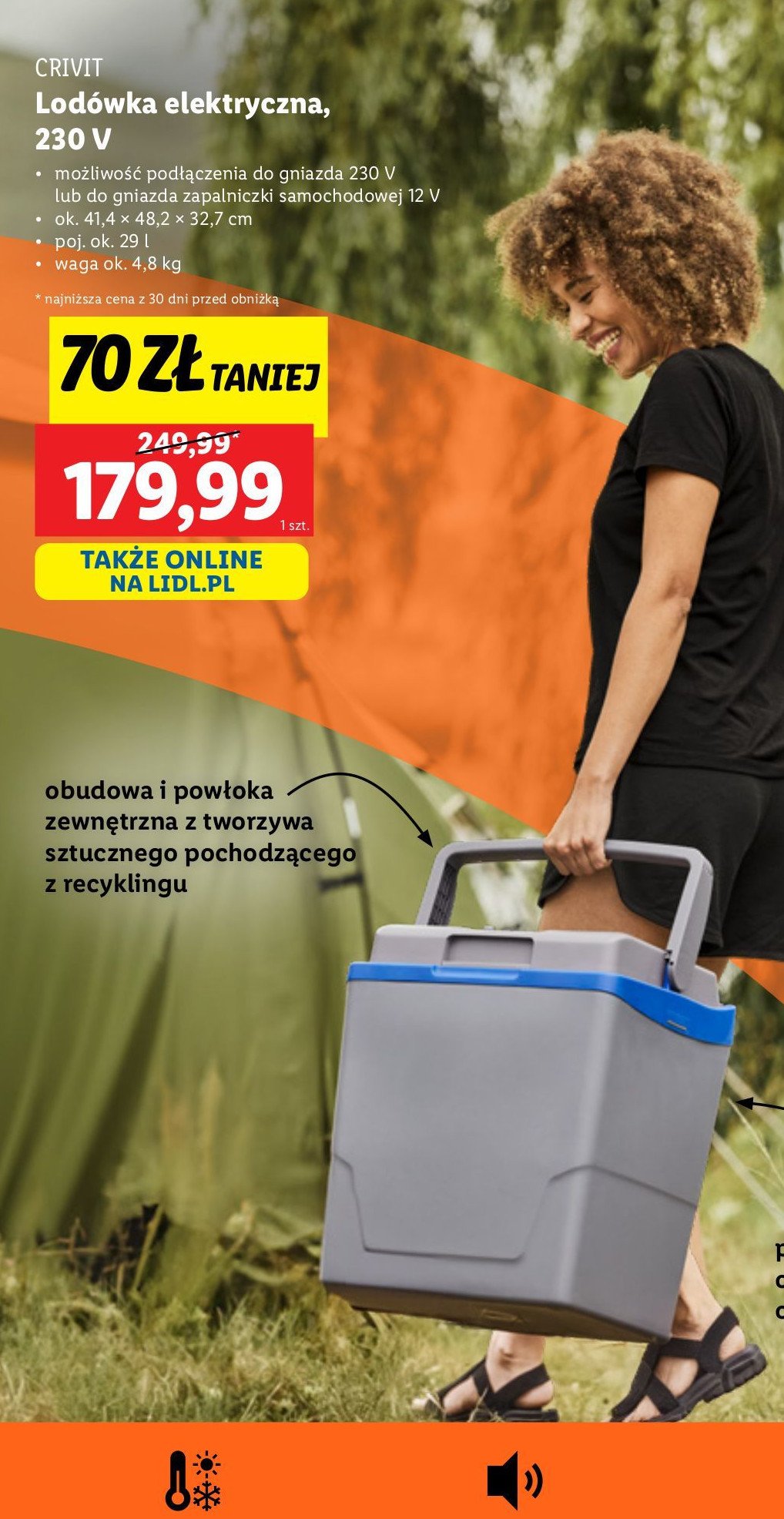 Lodówka turystyczna 29 l Crivit promocja w Lidl