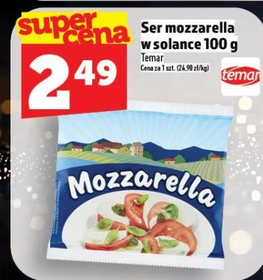 Ser mozzarella w solance Temar 100 g promocja w TOPAZ