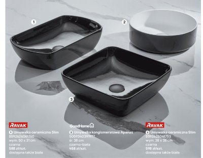 Umywalka ceramiczna Slim promocja w Castorama