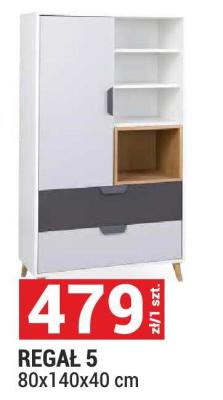 Regał REGAŁ 5 80x140x40 cm promocja w Merkury Market
