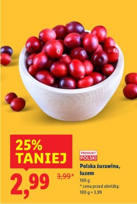 Żurawina polska luzem promocja w Lidl